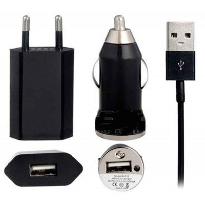 3 in 1 Charging Kit for Kyocera Rise C5155 with USB Wall Charger, Car Charger & USB Data Cable