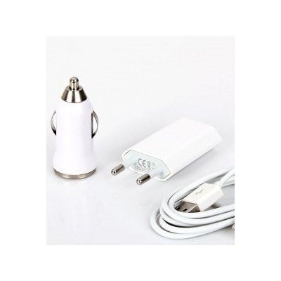 3 in 1 Charging Kit for Apple iPad 4 16GB WiFi Plus Cellular with USB Wall Charger, Car Charger & USB Data Cable