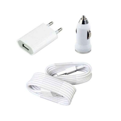 3 in 1 Charging Kit for Apple iPad mini 2 64GB WiFi Plus Cellular with USB Wall Charger, Car Charger & USB Data Cable
