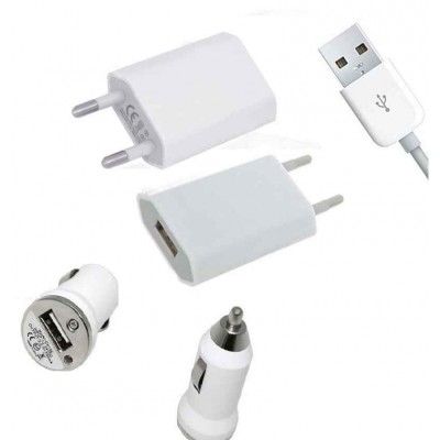 3 in 1 Charging Kit for Apple iPhone 4s 32GB with USB Wall Charger, Car Charger & USB Data Cable