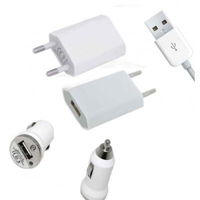 3 in 1 Charging Kit for Intex Brave LX with USB Wall Charger, Car Charger & USB Data Cable
