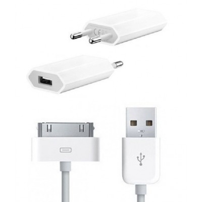 Charging Adapter For Apple iPhone 4S With USB Data Cable