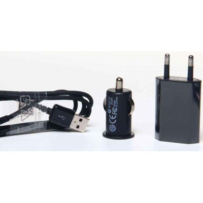 3 in 1 Charging Kit for Karbonn K1010 with USB Wall Charger, Car Charger & USB Data Cable