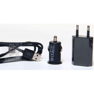 3 in 1 Charging Kit for Micromax A91 Ninja with USB Wall Charger, Car Charger & USB Data Cable