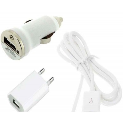 3 in 1 Charging Kit for Micromax Bolt A47 with USB Wall Charger, Car Charger & USB Data Cable