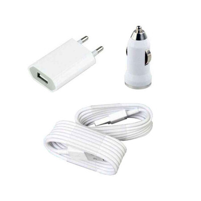 3 in 1 Charging Kit for Celkon Evoke A43 with USB Wall Charger, Car Charger & USB Data Cable
