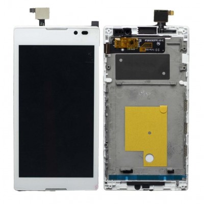 Lcd With Touch Screen For Sony Xperia C S39h White By - Maxbhi Com