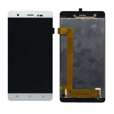 Lcd With Touch Screen For Lava P7 White By - Maxbhi Com