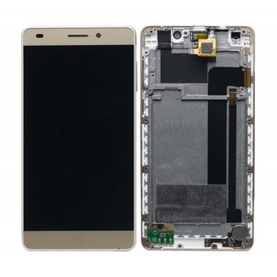 Lcd With Touch Screen For Intex Aqua Super Champagne By - Maxbhi Com