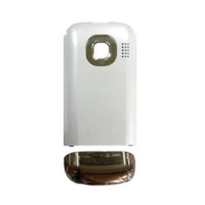 Back Panel Cover For Nokia C203 Touch And Type Gold White - Maxbhi.com