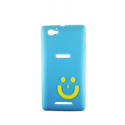 Smiley Back Case for Sony Xperia M C1905 Sky Blue