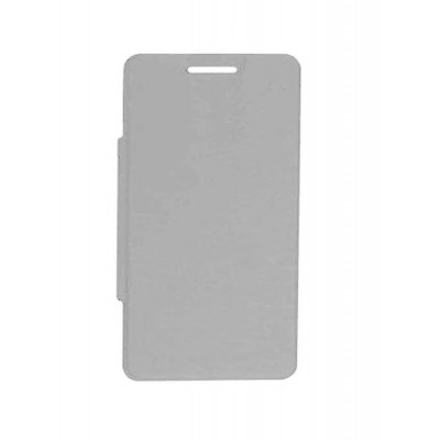 Flip Cover For Intex Aqua Y4 Silver By - Maxbhi.com