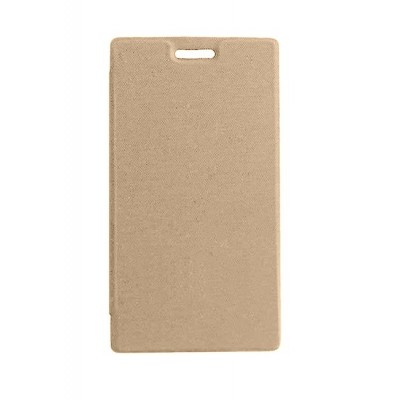 Flip Cover For Intex Aqua Q5 Golden By - Maxbhi.com