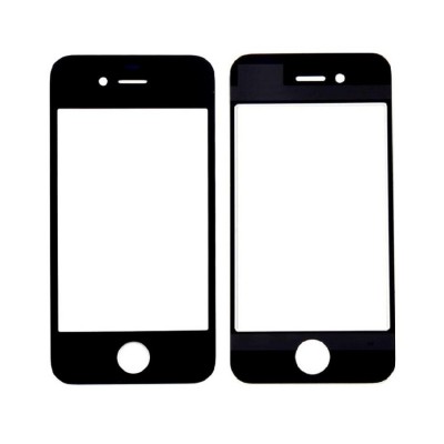 Replacement Front Glass For Apple Iphone 4 Black By - Maxbhi Com