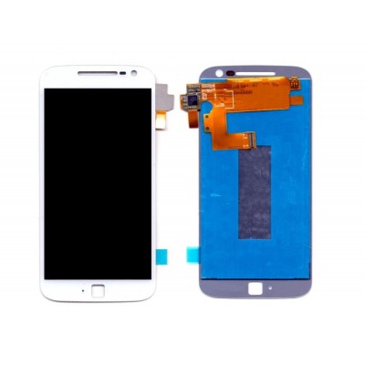 Lcd With Touch Screen For Moto G4 Plus White By - Maxbhi Com