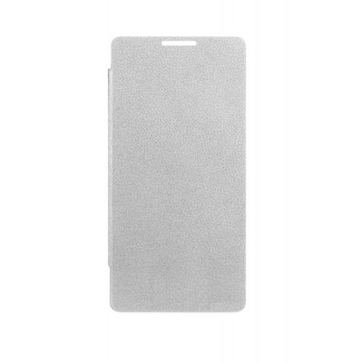 Flip Cover For Intex Aqua Music Silver By - Maxbhi.com
