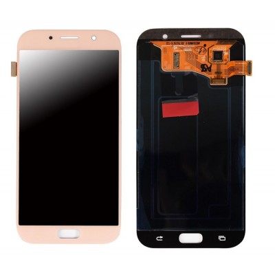 Lcd With Touch Screen For Samsung Galaxy A7 2017 Rose Gold By - Maxbhi Com