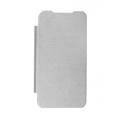 Flip Cover For Intex Aqua 5.0 Silver By - Maxbhi.com