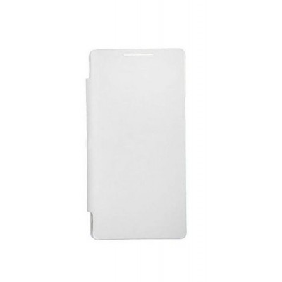 Flip Cover For Spice F301 White By - Maxbhi.com