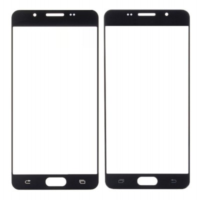 Replacement Front Glass For Samsung Galaxy A7 2016 Black By - Maxbhi Com