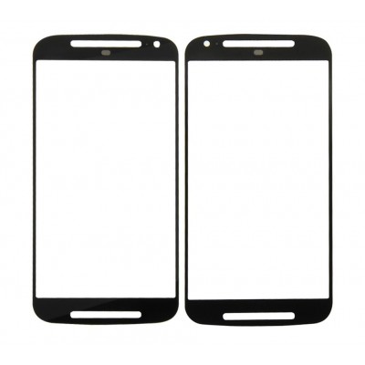 Replacement Front Glass For Motorola Moto G2 Black By - Maxbhi Com