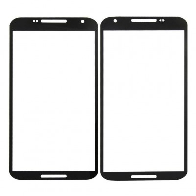 Replacement Front Glass For Google Nexus 6 Black By - Maxbhi Com