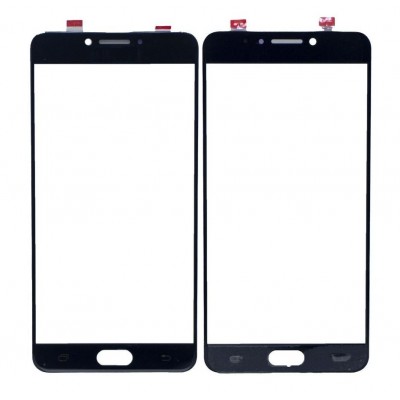 Replacement Front Glass For Samsung Galaxy C7 Pro Black By - Maxbhi Com