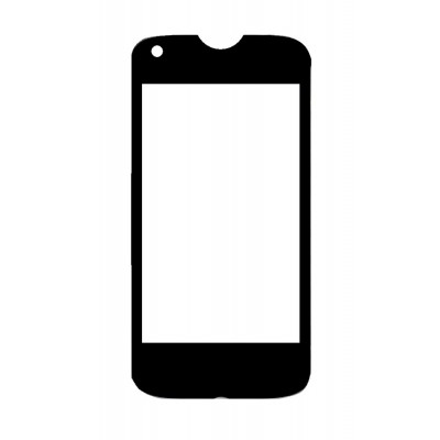 Replacement Front Glass For Celkon Q44 Black By - Maxbhi.com