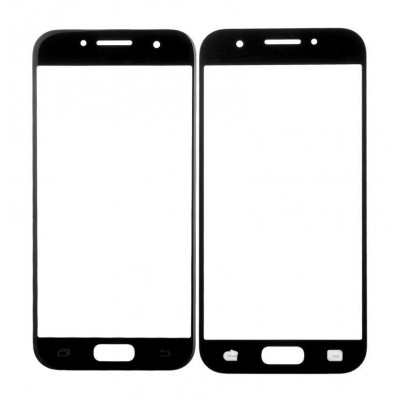 Replacement Front Glass For Samsung Galaxy A7 2017 Black By - Maxbhi Com