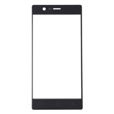 Replacement Front Glass For Nokia 3 Black By - Maxbhi Com