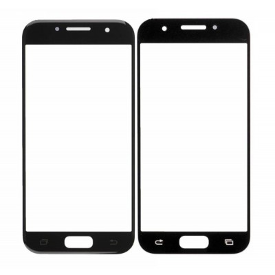 Replacement Front Glass For Samsung Galaxy A3 2017 Black By - Maxbhi Com