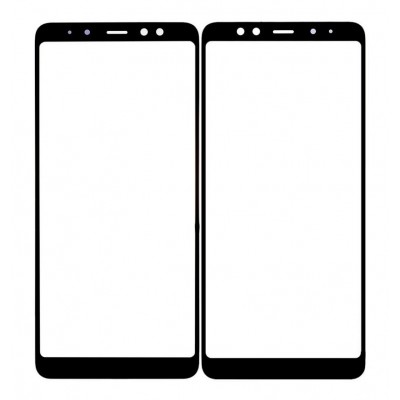 Replacement Front Glass For Samsung Galaxy A8 2018 Black By - Maxbhi Com