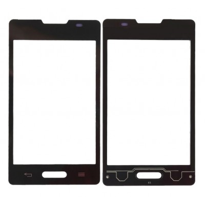 Replacement Front Glass For Lg Optimus L4 Ii E440 Black By - Maxbhi Com