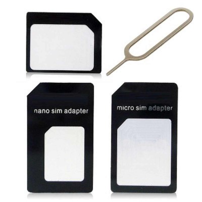 Sim Adapter For Apple iPad 2 Nano Sim to Micro Sim / Regular Sim with Ejector Pin