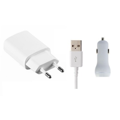 3 In 1 Charging Kit For Energizer Power Max P20 With Wall Charger Car Charger Usb Data Cable - Maxbhi Com
