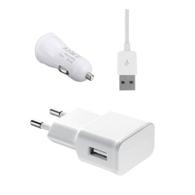 3 In 1 Charging Kit For Zte Blade V9 Vita With Wall Charger Car Charger Usb Data Cable - Maxbhi Com