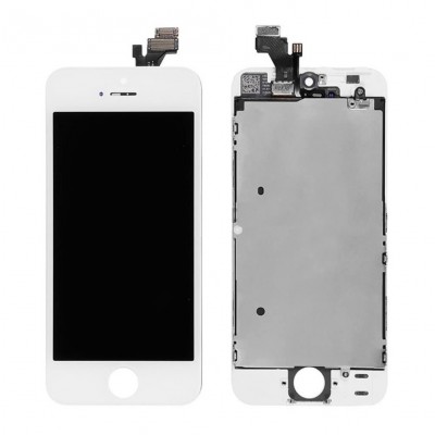 LCD with Touch Screen for Apple iPhone 5 - White & Silver (display glass combo folder)