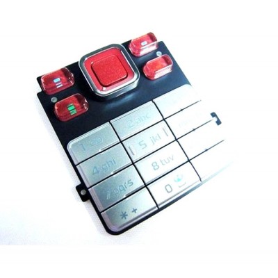 Keypad For Nokia 6300 Latin Silver Red - Maxbhi Com