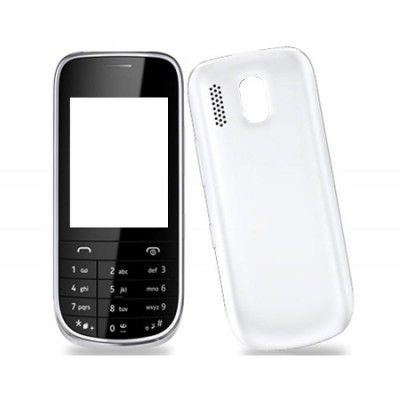 Full Body Housing For Nokia Asha 203 Silver White - Maxbhi Com