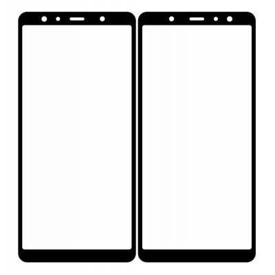 Replacement Front Glass For Samsung Galaxy A7 2018 Black By - Maxbhi Com