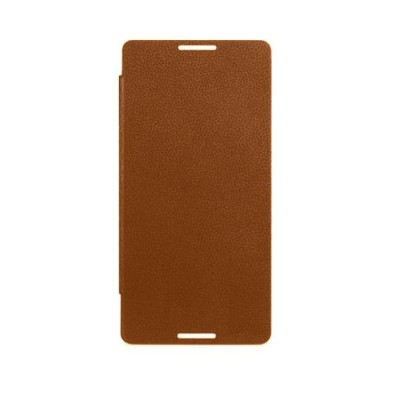Flip Cover For Celkon Q54 Plus Brown By - Maxbhi Com