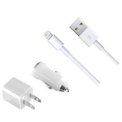3 In 1 Charging Kit For Apple Iphone 5 16gb With Wall Charger Car Charger Usb Data Cable - Maxbhi Com