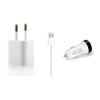 3 In 1 Charging Kit For Htc Desire 620g Dual Sim With Wall Charger Car Charger Usb Data Cable - Maxbhi Com