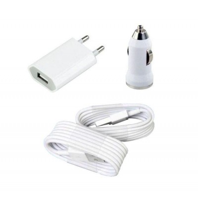 3 In 1 Charging Kit For Karbonn A30 With Wall Charger Car Charger Usb Data Cable - Maxbhi Com