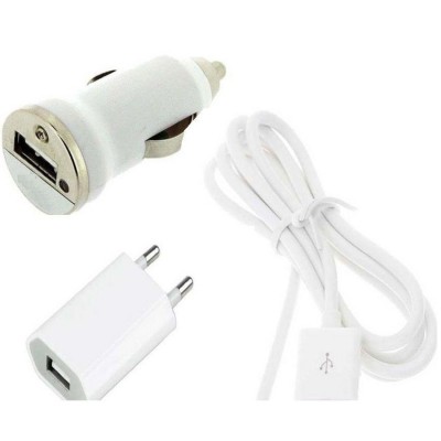 3 In 1 Charging Kit For Karbonn A108 With Wall Charger Car Charger Usb Data Cable - Maxbhi Com