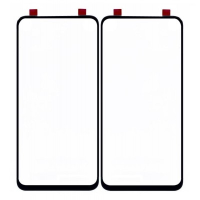 Replacement Front Glass For Realme X Black By - Maxbhi Com
