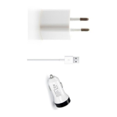 3 In 1 Charging Kit For Moto C Plus With Wall Charger Car Charger Usb Data Cable - Maxbhi Com