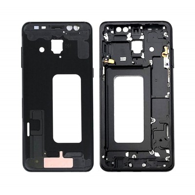 Lcd Frame Middle Chassis For Samsung Galaxy A8 Plus 2018 Black By - Maxbhi Com