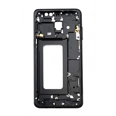 Lcd Frame Middle Chassis For Samsung Galaxy A8 Plus 2018 Black By - Maxbhi Com