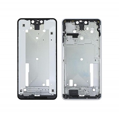 Lcd Frame Middle Chassis For Google Pixel 3 Xl White By - Maxbhi Com